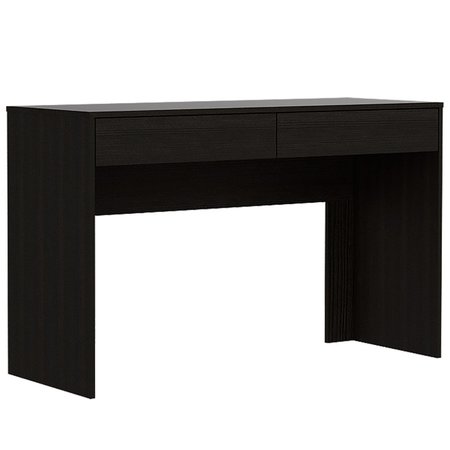 Tuhome Acre Writing Computer Desk, Two Drawers, Black ELW5686